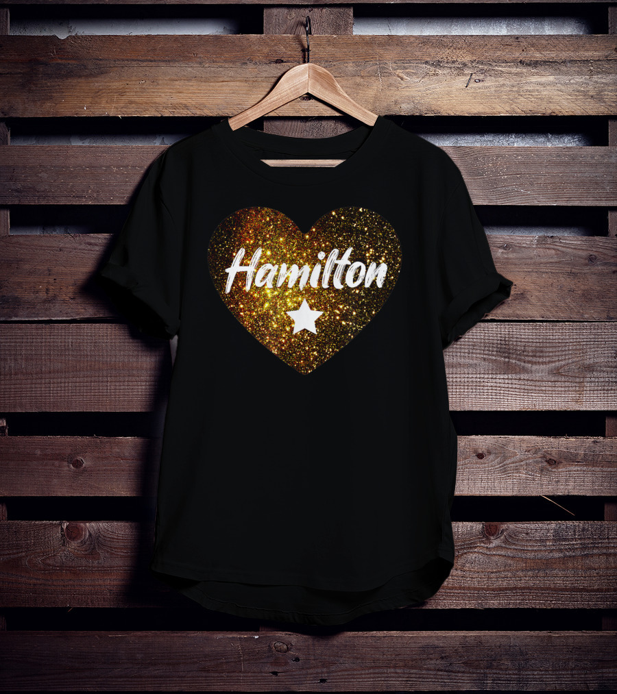 Hamilton Heart Star Gold Sparkle T-Shirt