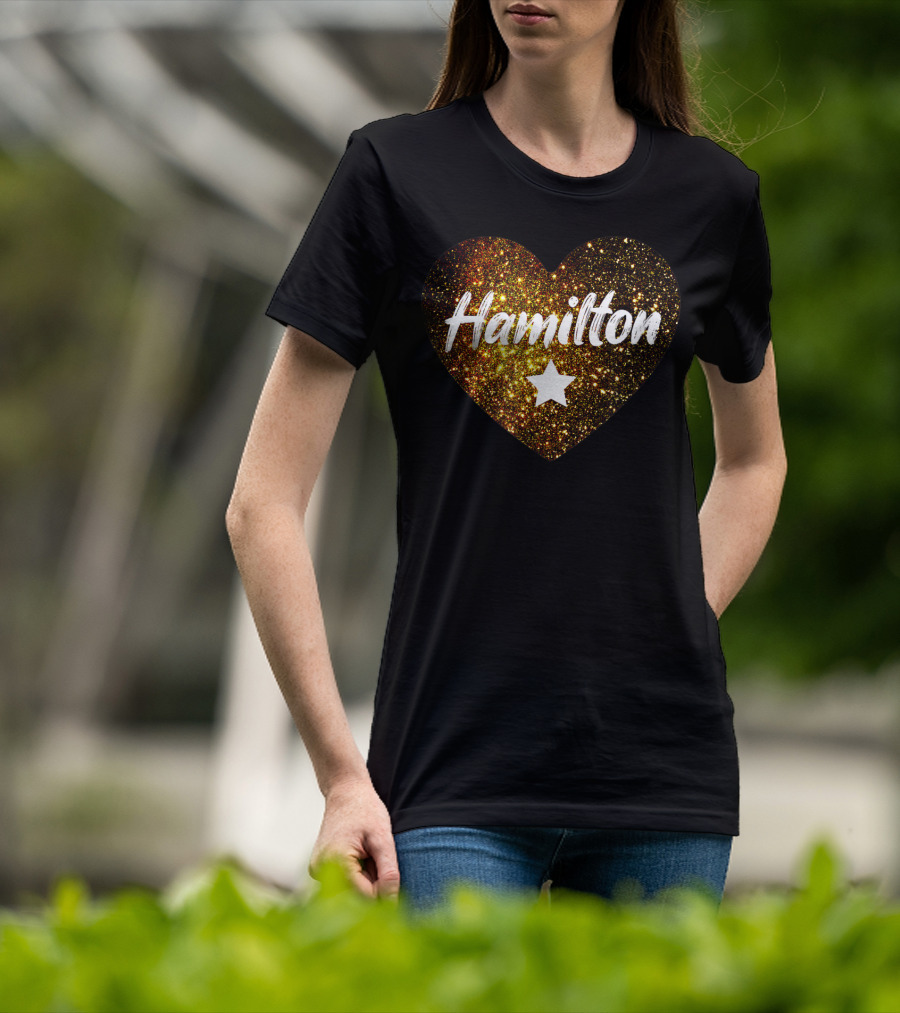 Hamilton Heart Star Gold Sparkle T-Shirt