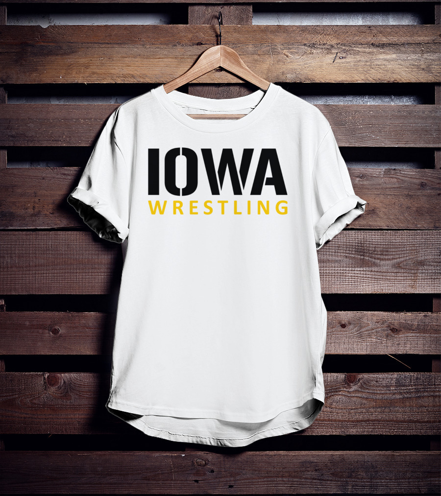 IOWA Wrestling Bold Black And Yellow Block T-Shirt