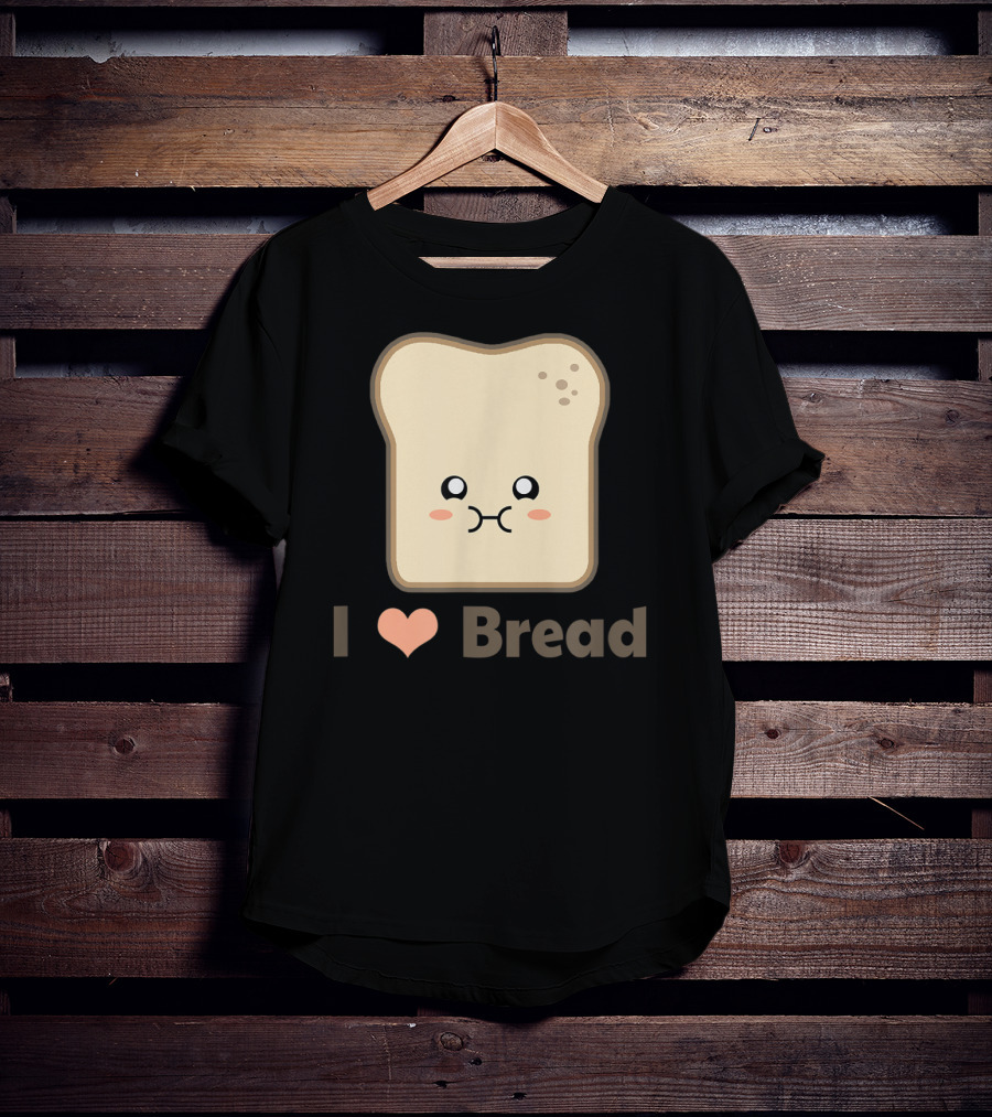 I Heart Kawaii Bread Cute Face T-Shirt