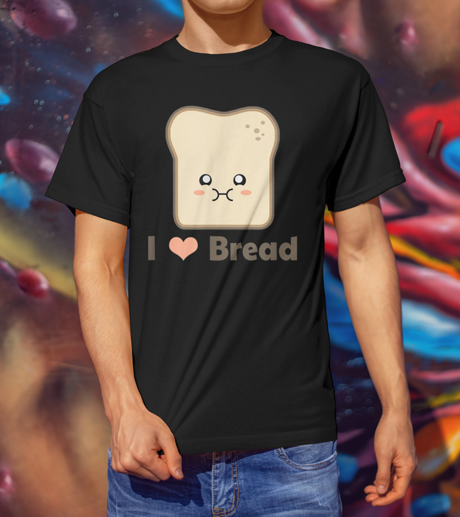 I Heart Kawaii Bread Cute Face T-Shirt