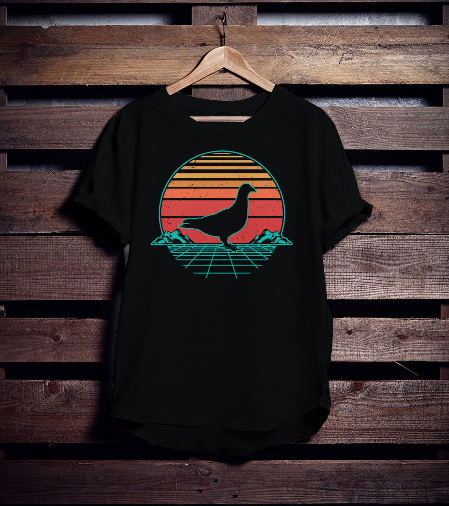 Pigeon Dove Bird Animal Vintagewave Sunset T-Shirt