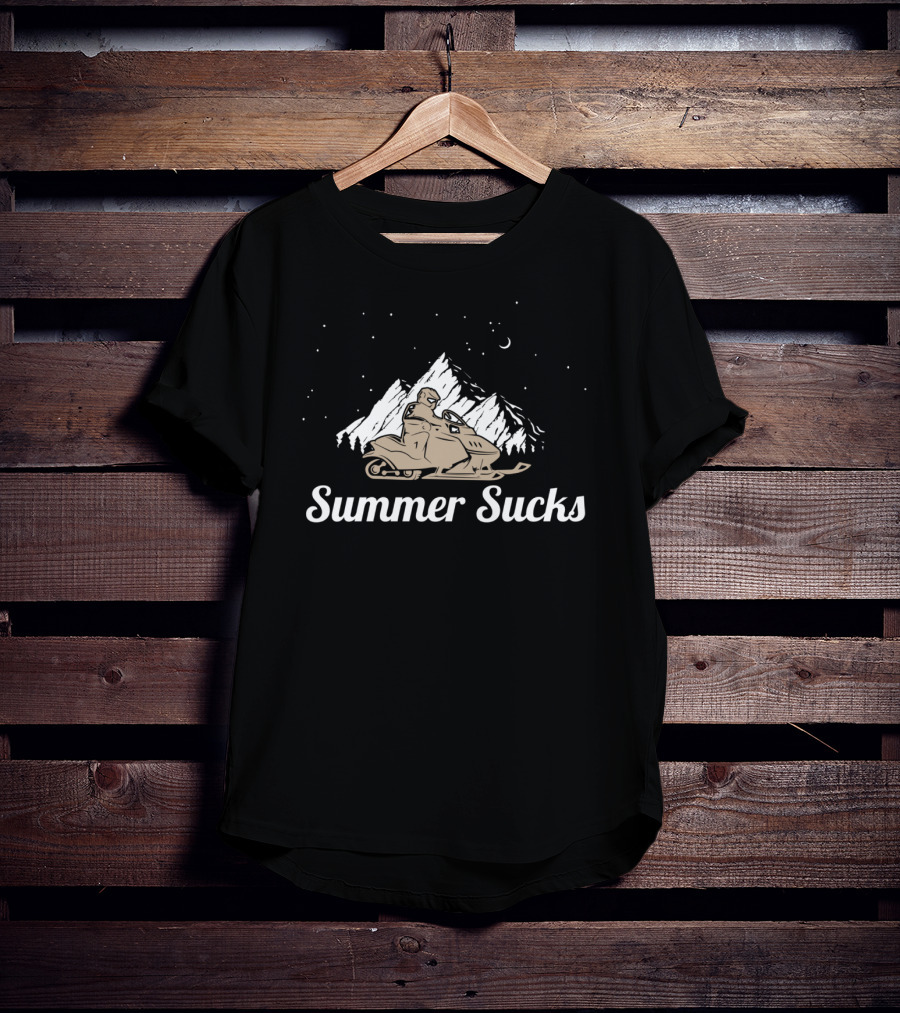 Summer Sucks Snowmobile Skidoo Winter Sports Adventure T-Shirt