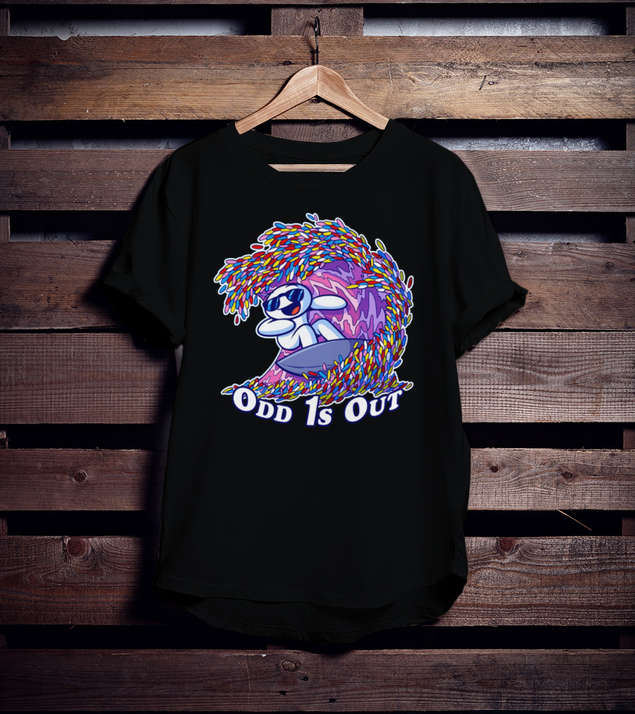 Odd 1s Out Surfing Wave Of Colorful Candy T-Shirt