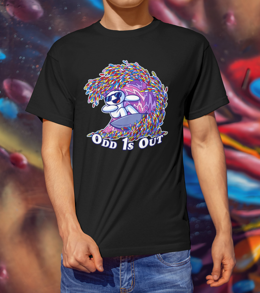 Odd 1s Out Surfing Wave Of Colorful Candy T-Shirt
