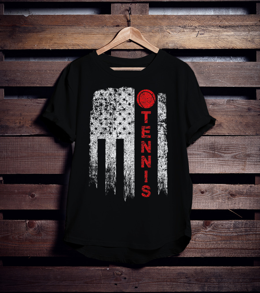 USA Red White Tennis Boys American Grunge T-Shirt