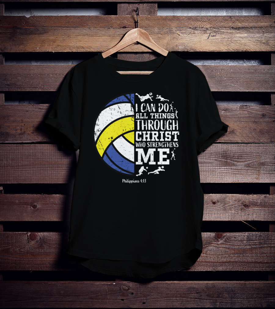 Volleyballsn Youthns I Can Do All Things Through Christ Who Strengthens Me Philippians 4:13 T-Shirt