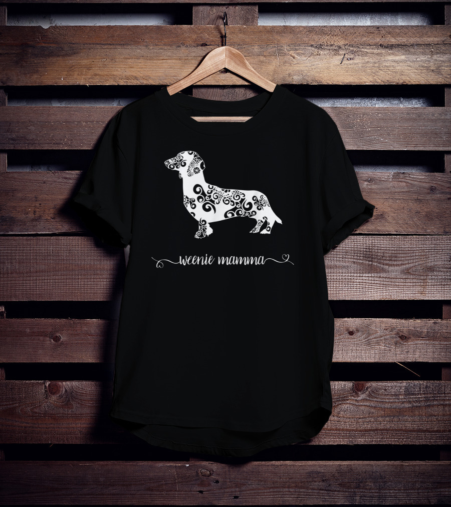 Weenie Mamma Dachshund Mom Weiner Dog Her Swirl T-Shirt