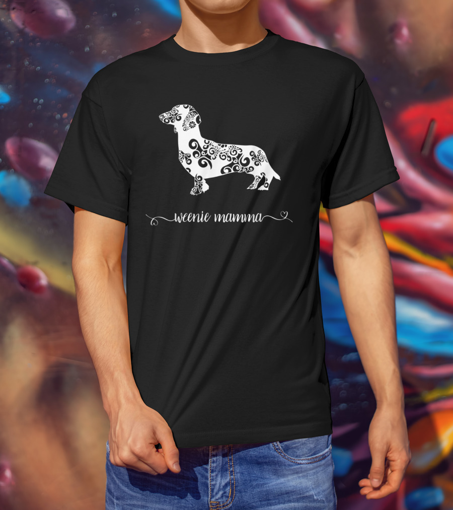 Weenie Mamma Dachshund Mom Weiner Dog Her Swirl T-Shirt