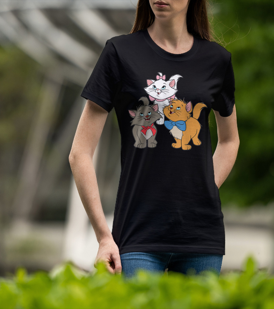 WoMarie Cartoon Aristocats Kittens Trio T-Shirt