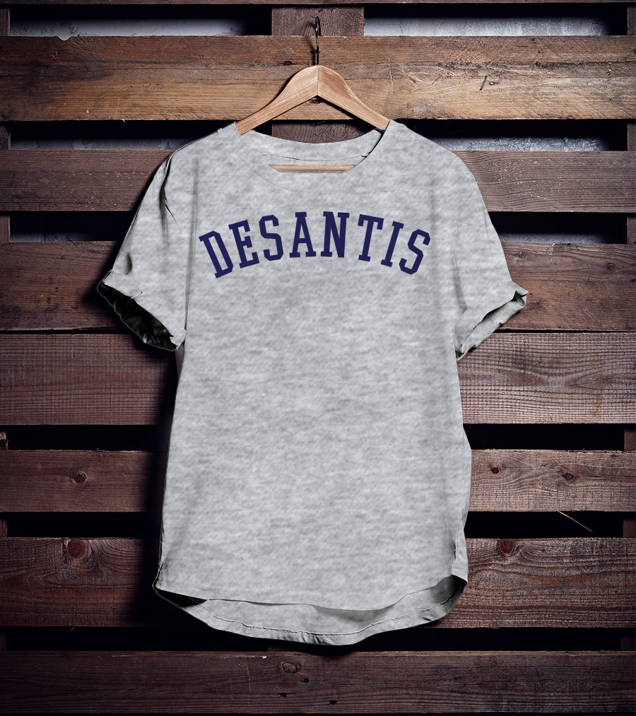 DeSantis Gray Cotton Block Text T-Shirt