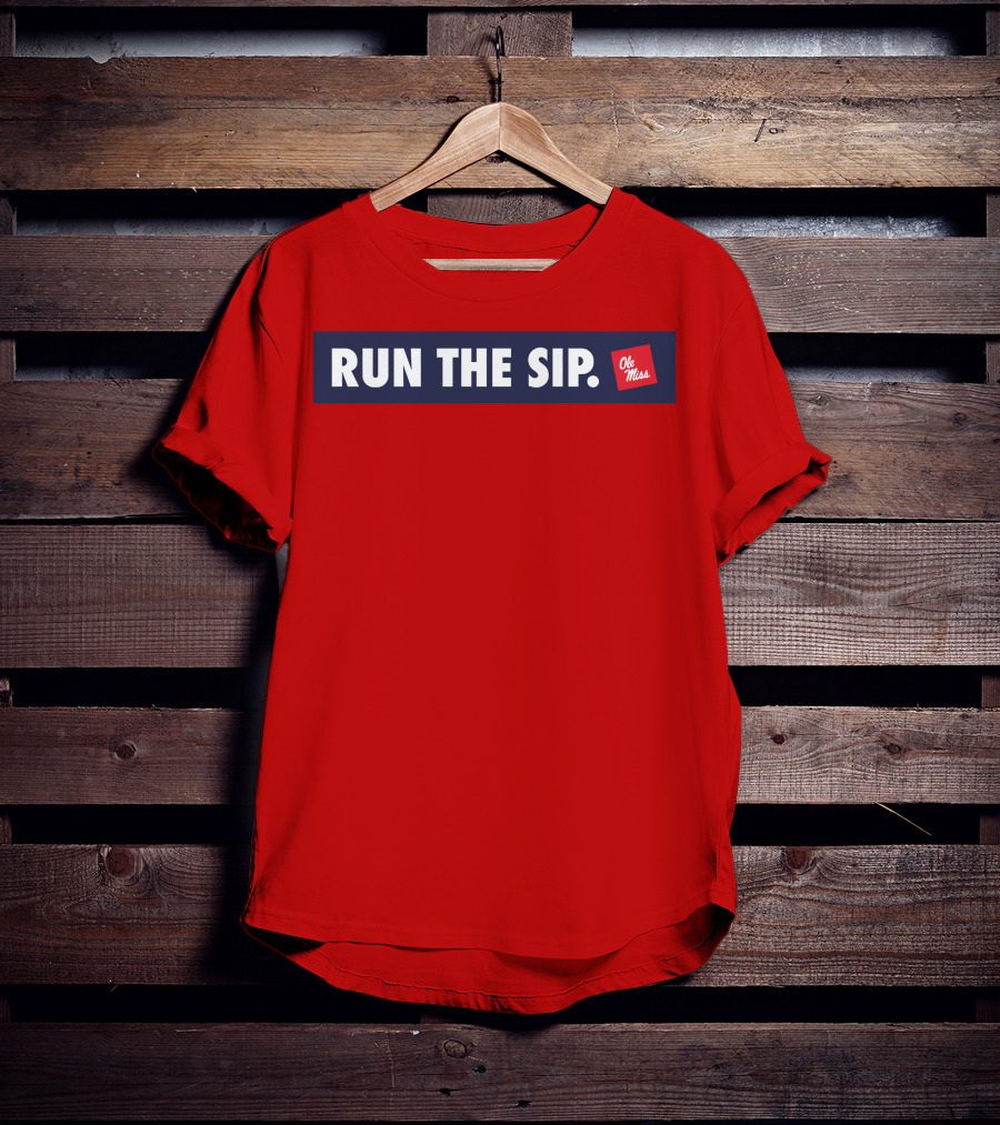 Ole Miss Run The Sip Bold Red T-Shirt