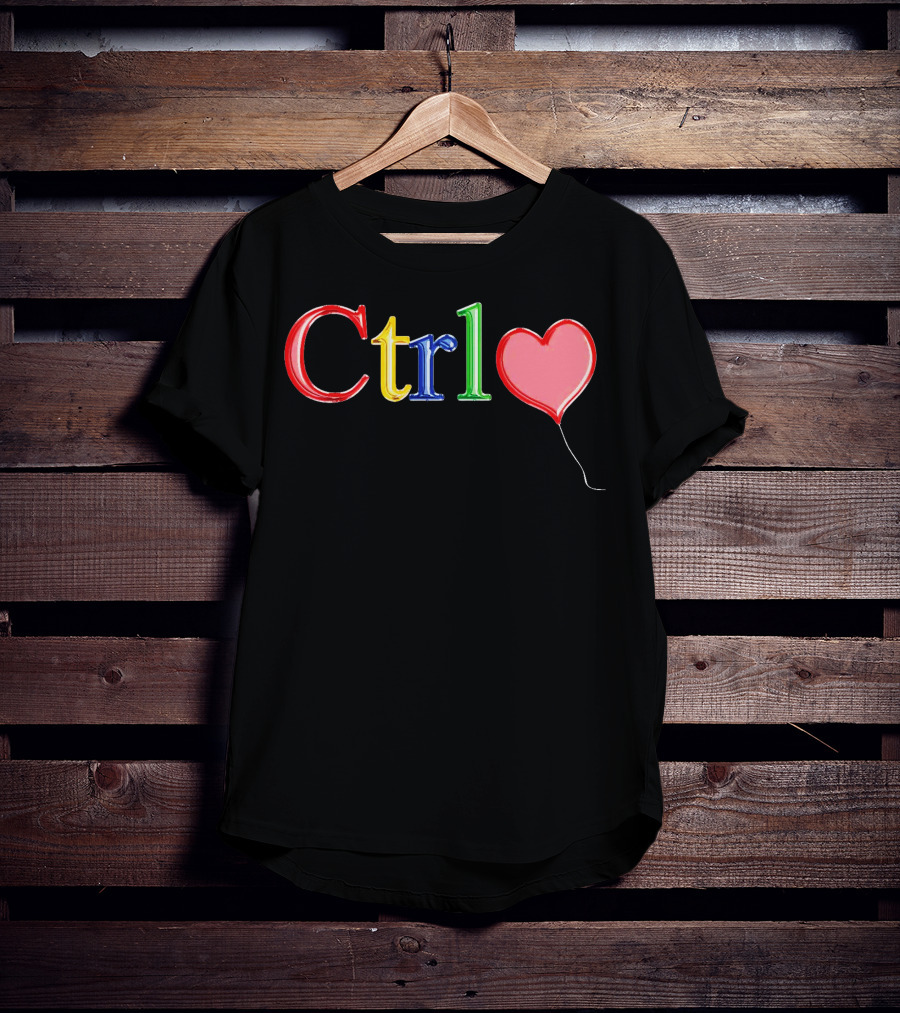 Ctrl Heart Balloon Colorful Letters T-Shirt