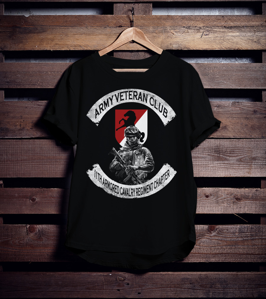 Army Veteran Club 11Th Armored Cavalry Regiment Chapter T-Shirt