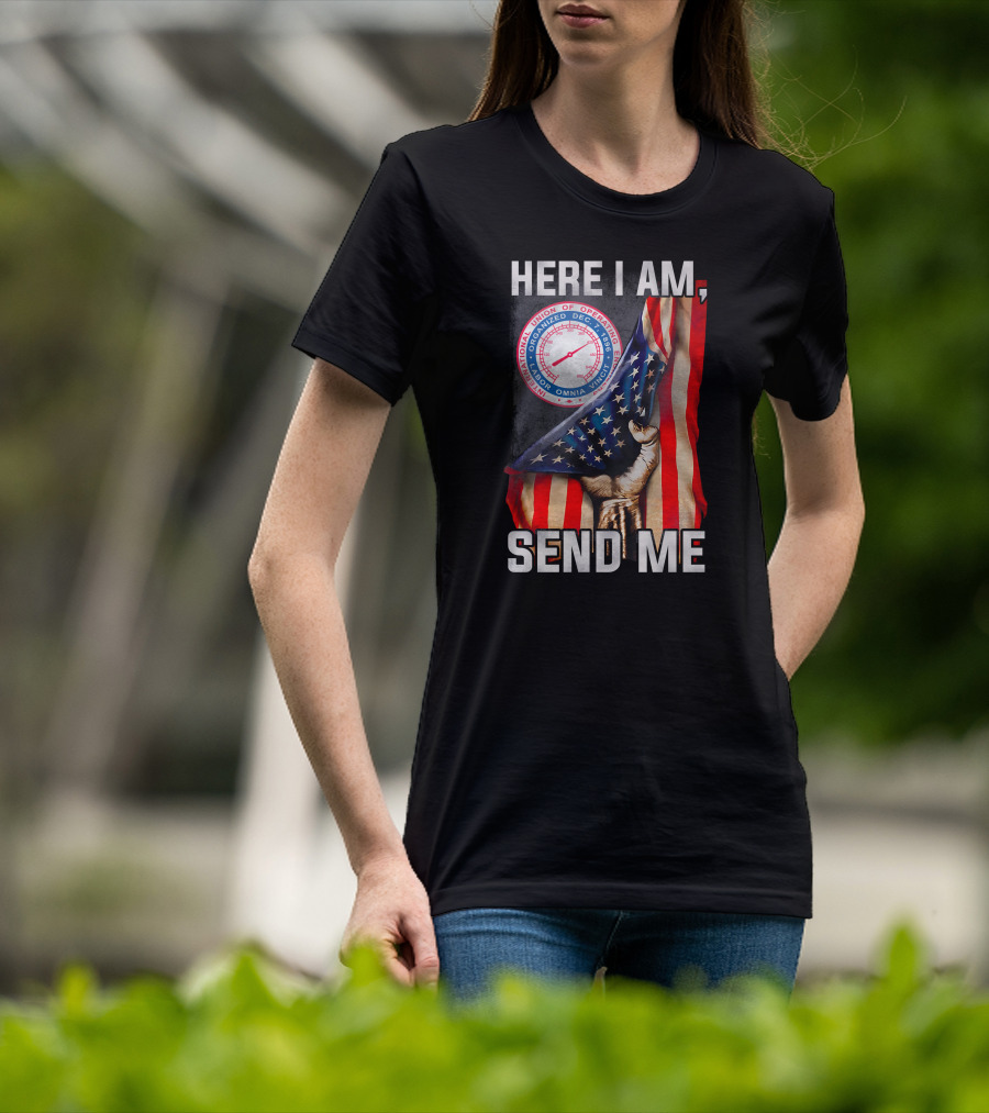 Here I Am Send Me International Union Of Operating Engineers Flag T-Shirt