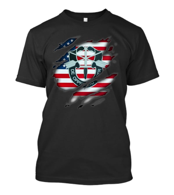 De Oppresso Liber American Flag Special Forces Hlkh148 T-Shirt