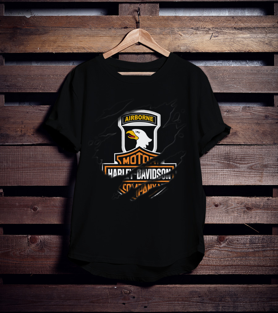 Airborne Harley Davidson Motor Company T-Shirt