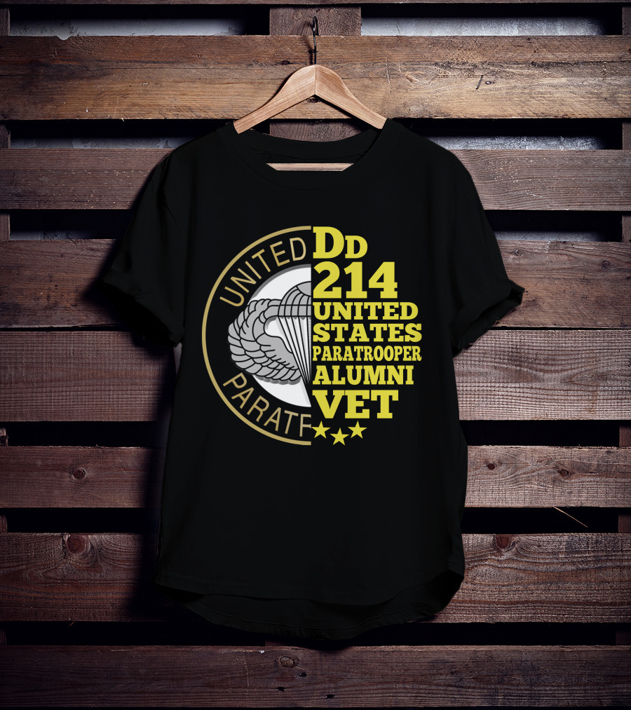 Dd 214 United States Paratrooper Alumni Vet Stars T-Shirt