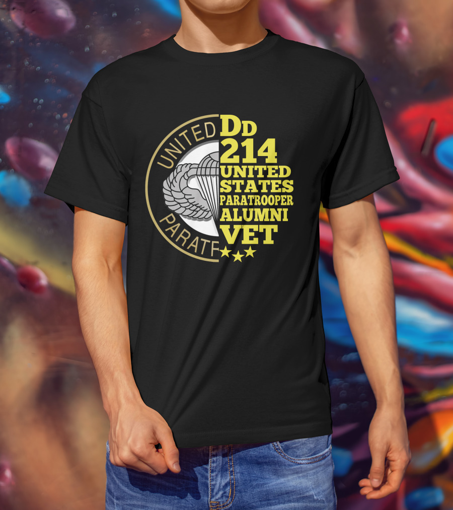 Dd 214 United States Paratrooper Alumni Vet Stars T-Shirt