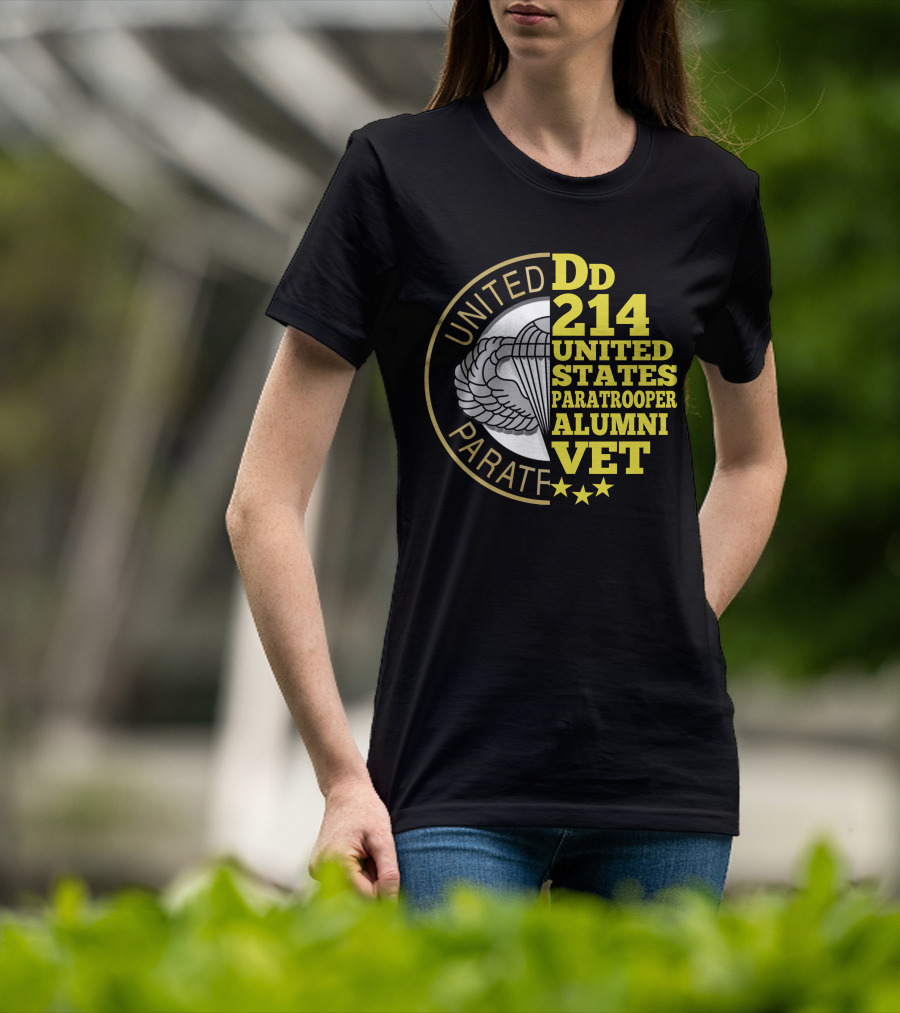 Dd 214 United States Paratrooper Alumni Vet Stars T-Shirt