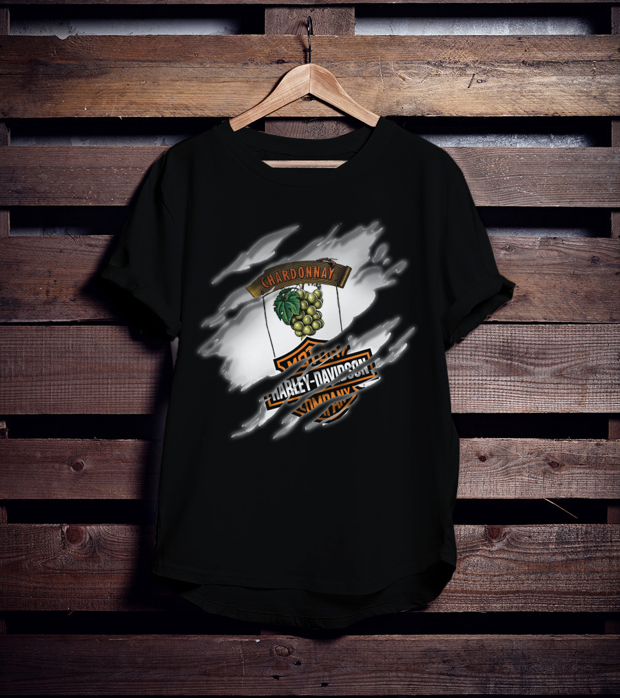 Chardonnay Harley Davidson Grapes Motorcycle T-Shirt