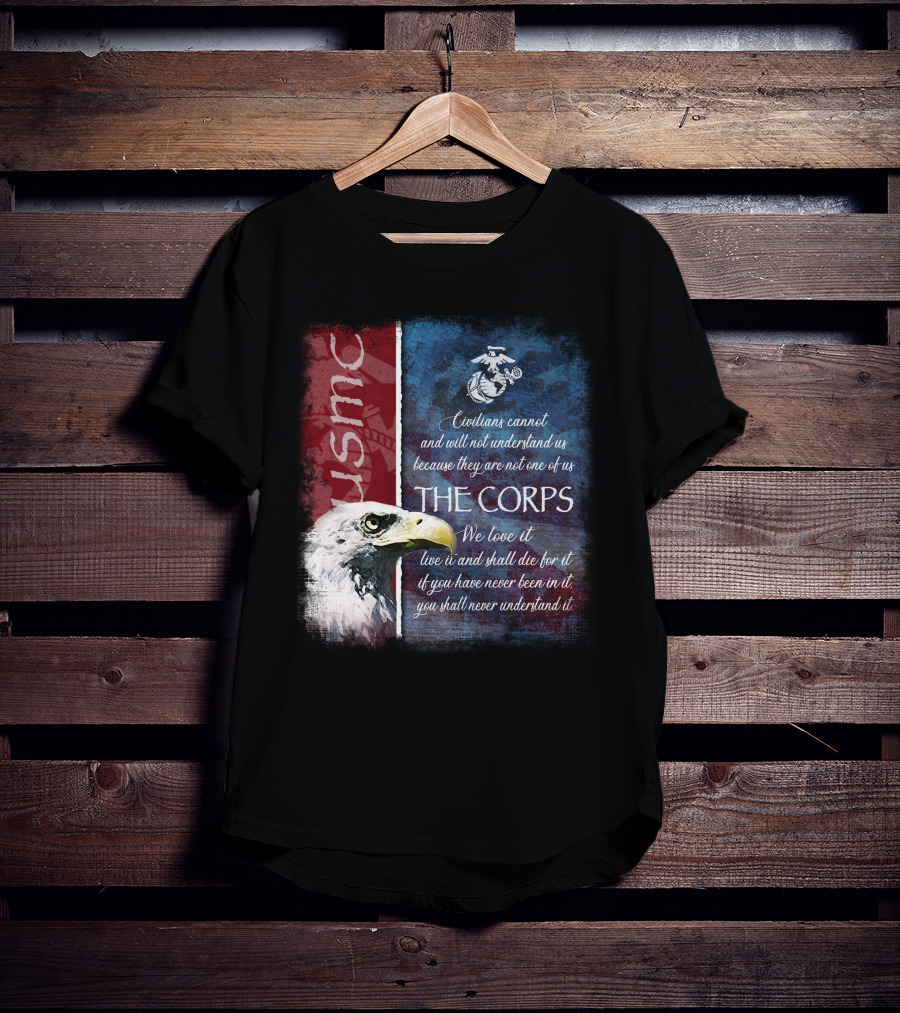 Usmc Marines The Corps Eagle Quote Semper Fidelis T-Shirt