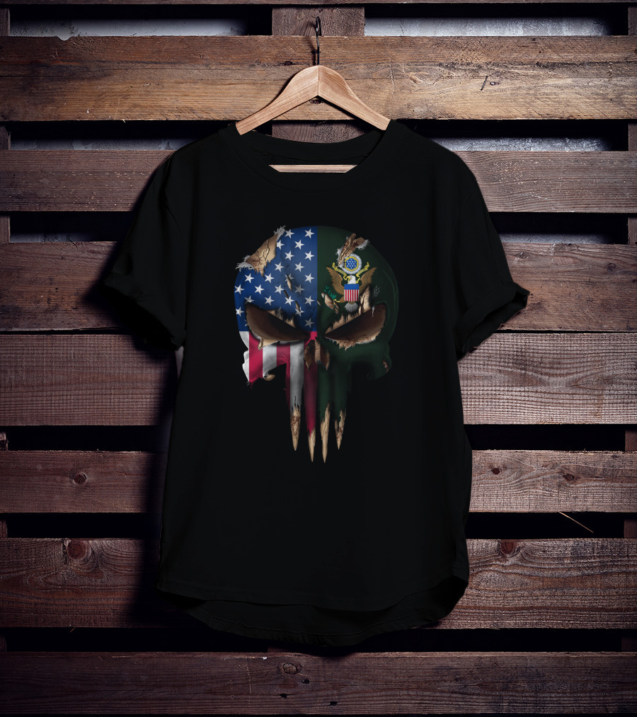 American Flag Skull With Great Seal Of The United States T-Shirt