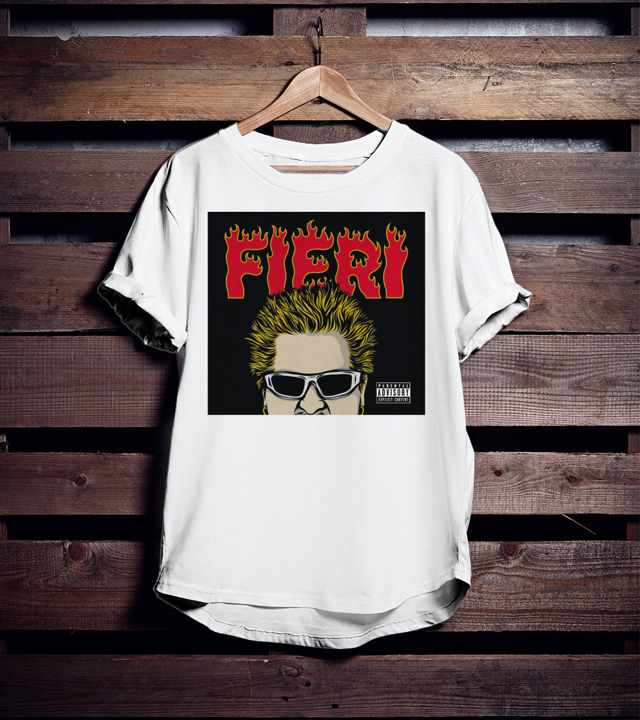 Fieri Flavortown Guyfieristore Merch Retro Flames Sunglasses T-Shirt