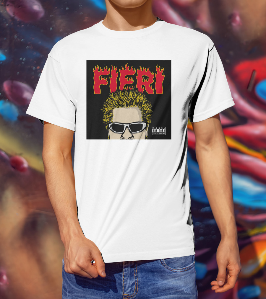 Fieri Flavortown Guyfieristore Merch Retro Flames Sunglasses T-Shirt