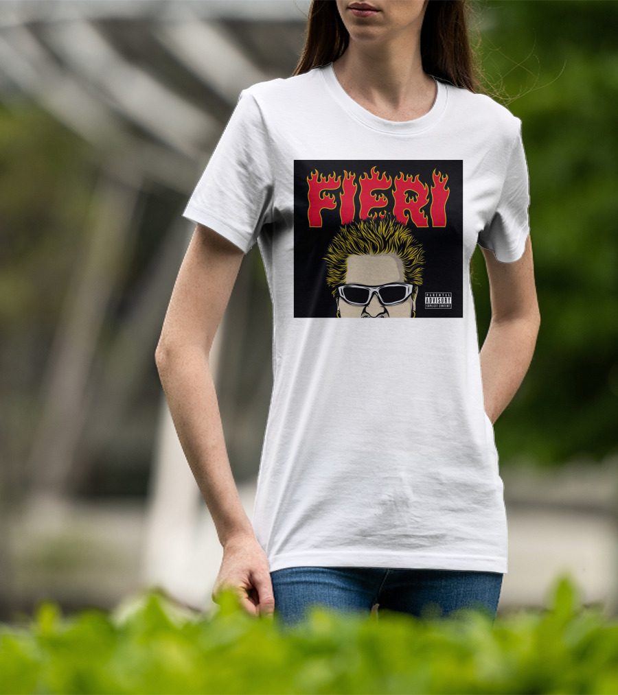 Fieri Flavortown Guyfieristore Merch Retro Flames Sunglasses T-Shirt