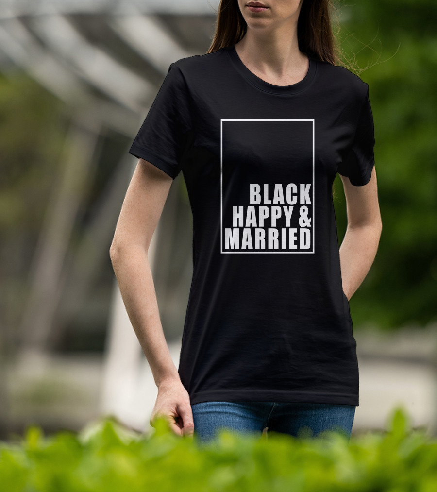 Black Happy And Married T-Shirt