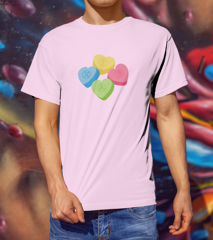 Valentine's Candy Hearts X Y A B T-Shirt