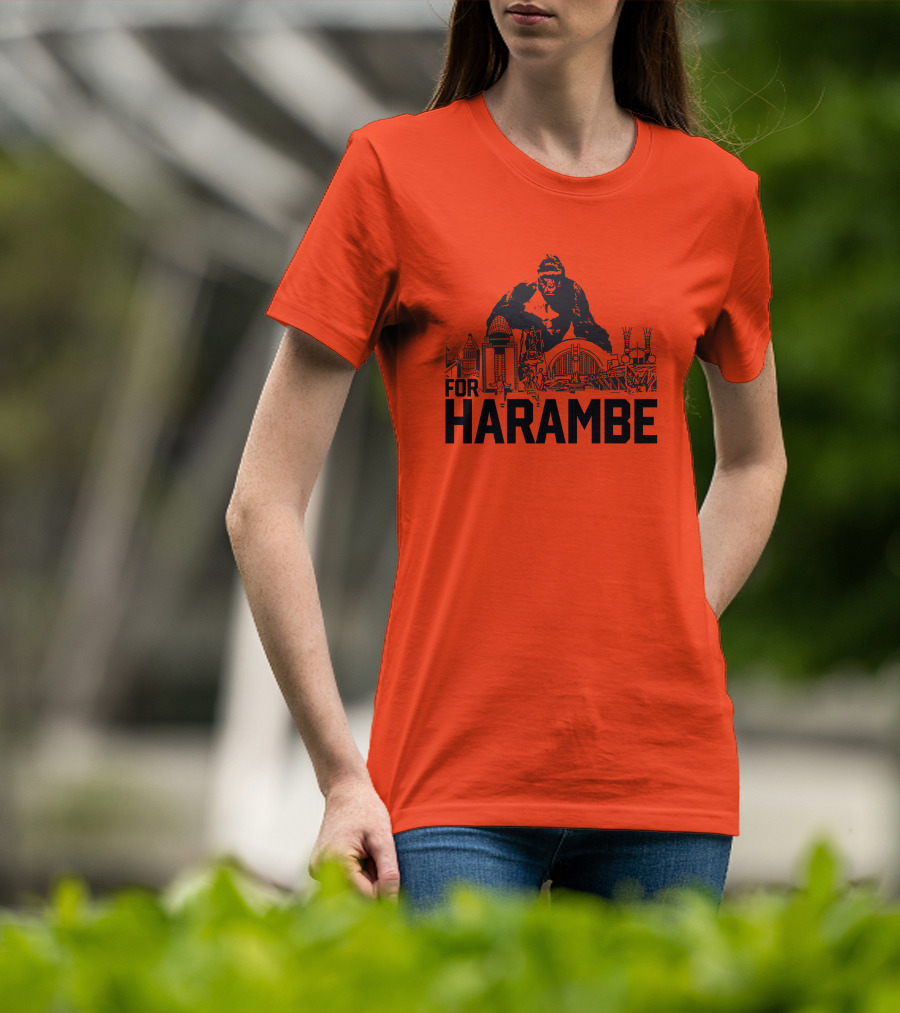 For Harambe Cincinnati Skyline Iconic Gorilla T-Shirt