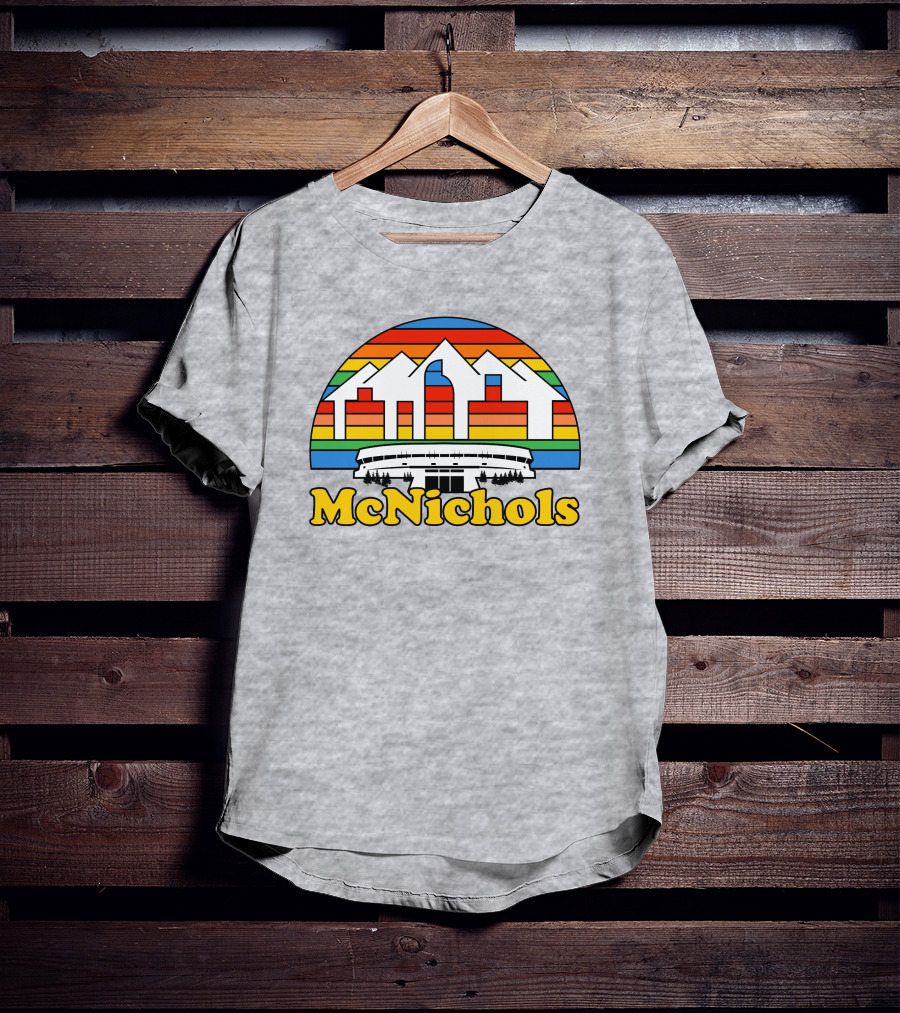 McNichols Sports Arena Retro Mountain Rainbow T-Shirt