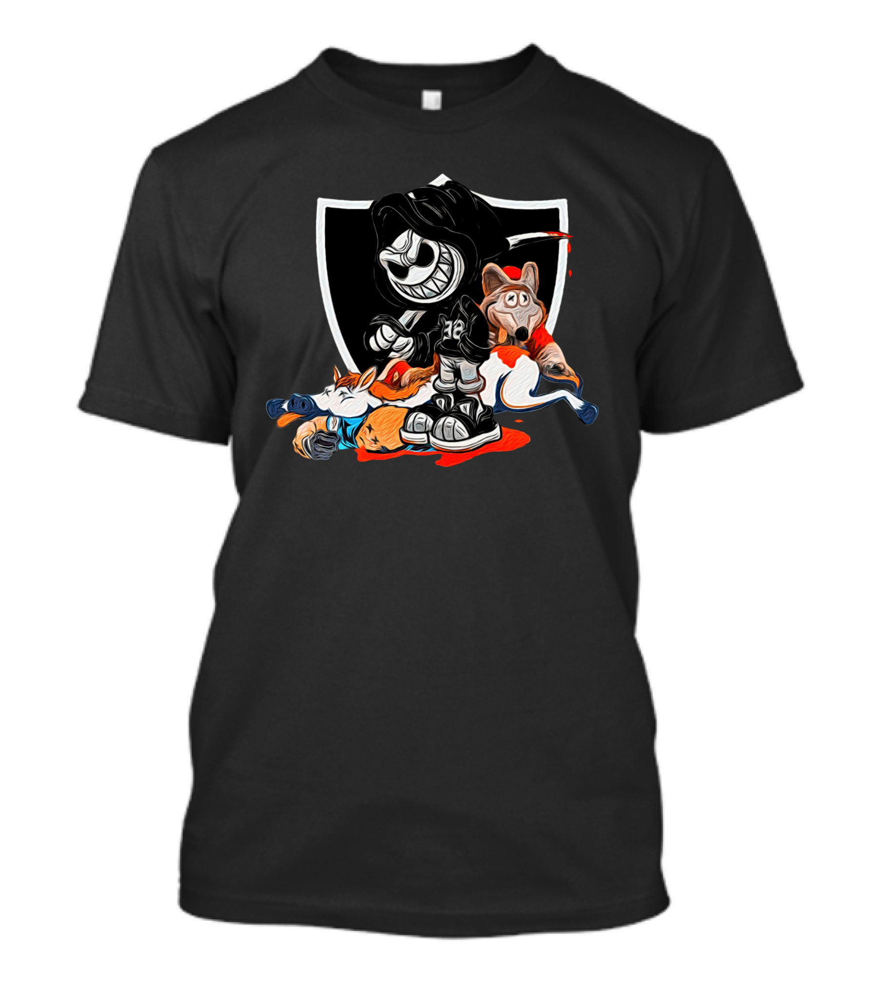 DC4L Custom Tee's Battle For The Division Raiders Wolf Horse Rivalry T-Shirt