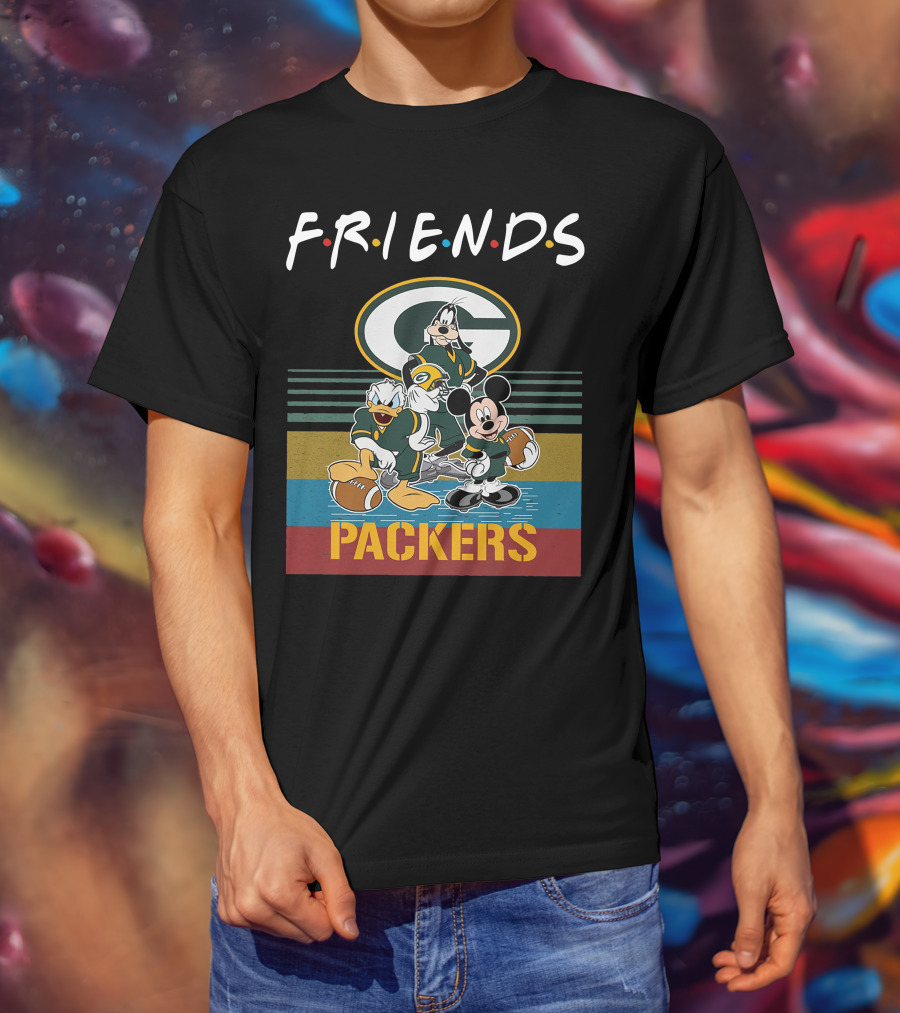Friends Packers Disney Characters Green Bay Football T-Shirt