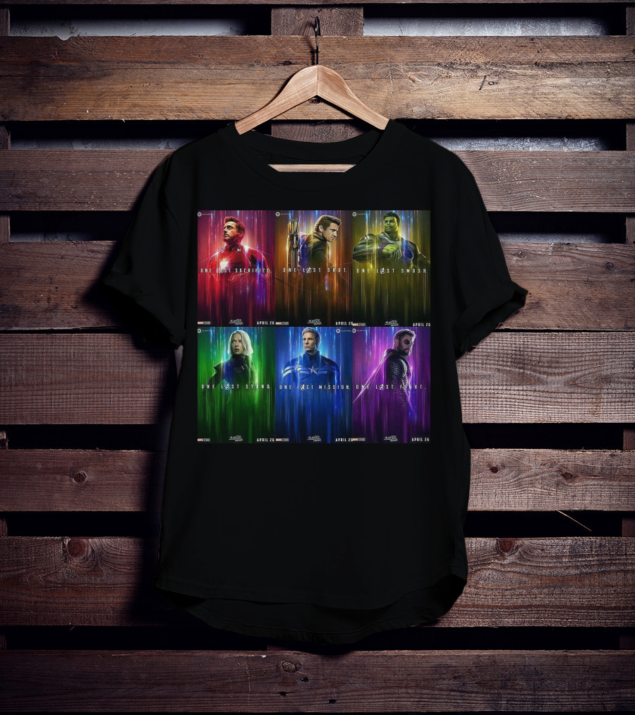 Avenger One Last Sacrifice Shot Smash Stand Mission Fight Marvel Studios April 26 T-Shirt