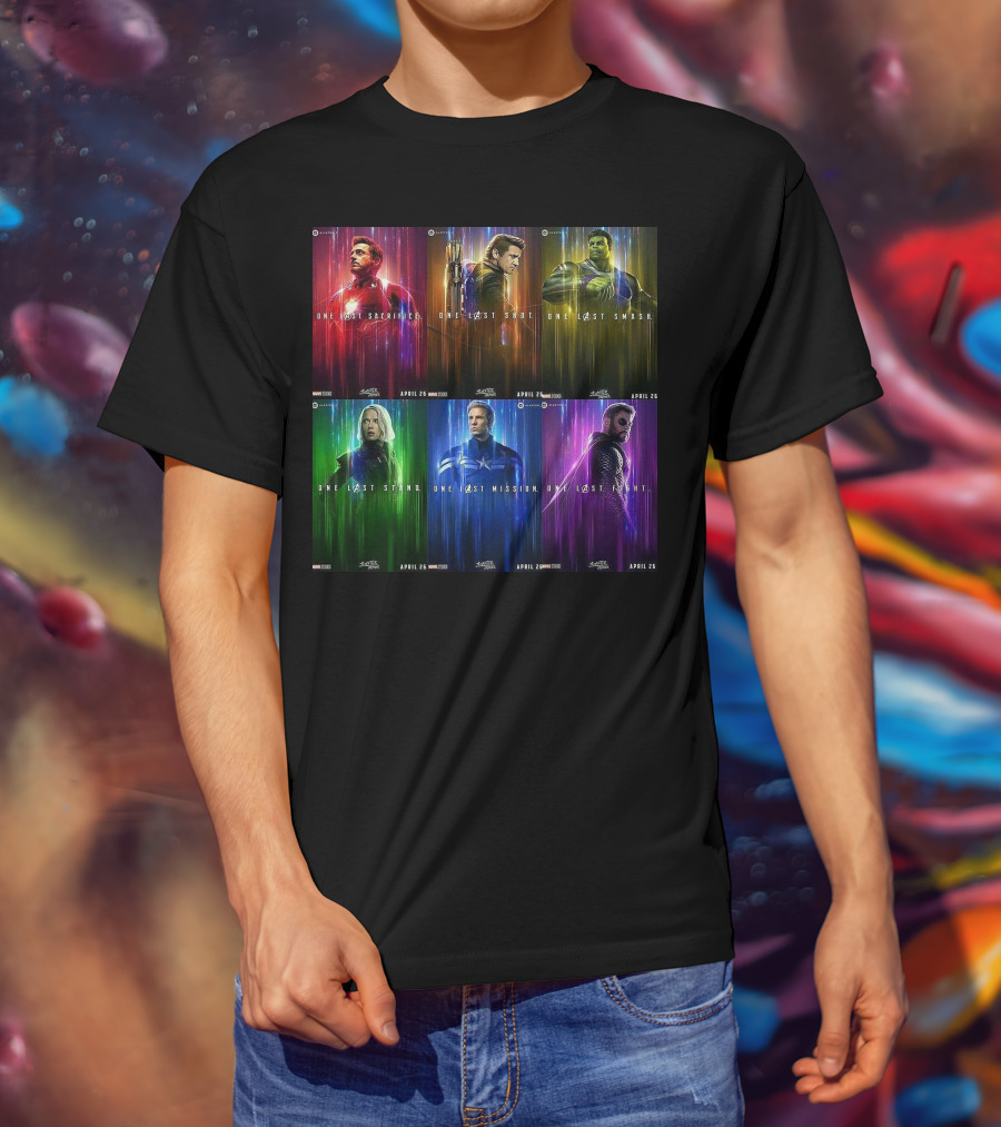 Avenger One Last Sacrifice Shot Smash Stand Mission Fight Marvel Studios April 26 T-Shirt