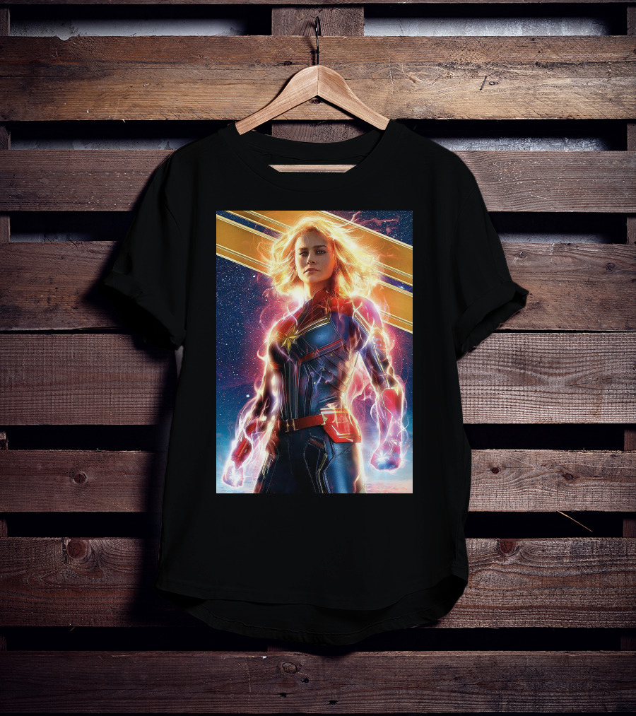 Captain Marvel Shining Heroic Power Cosmic Energy T-Shirt