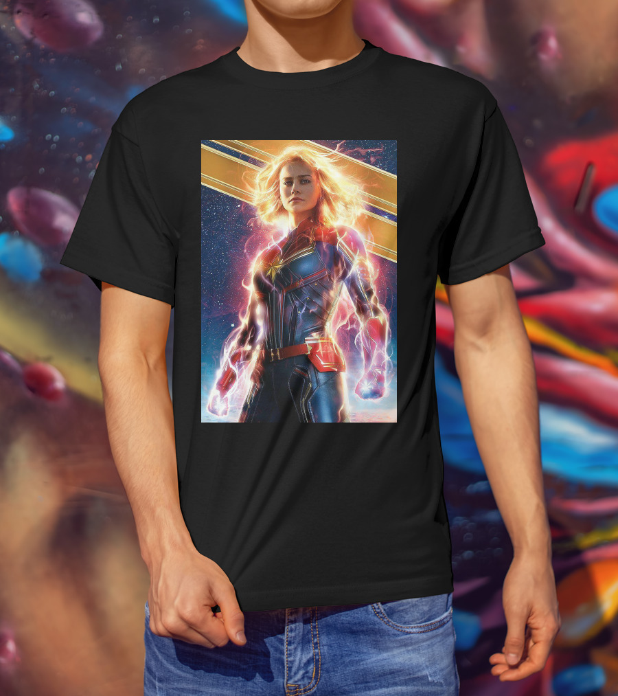 Captain Marvel Shining Heroic Power Cosmic Energy T-Shirt