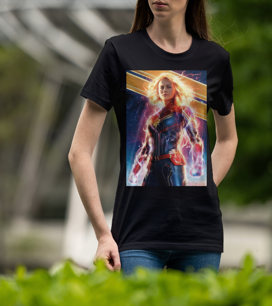 Captain Marvel Shining Heroic Power Cosmic Energy T-Shirt