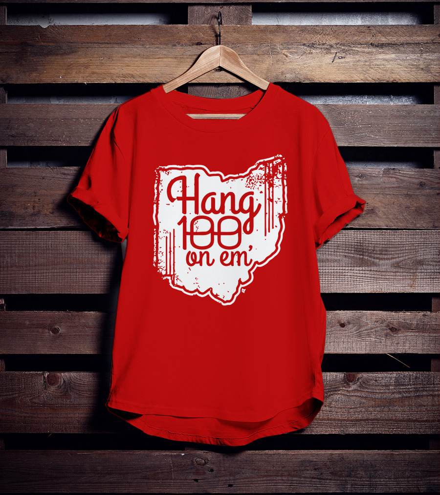 Hang 100 On Em Ohio Outline T-Shirt