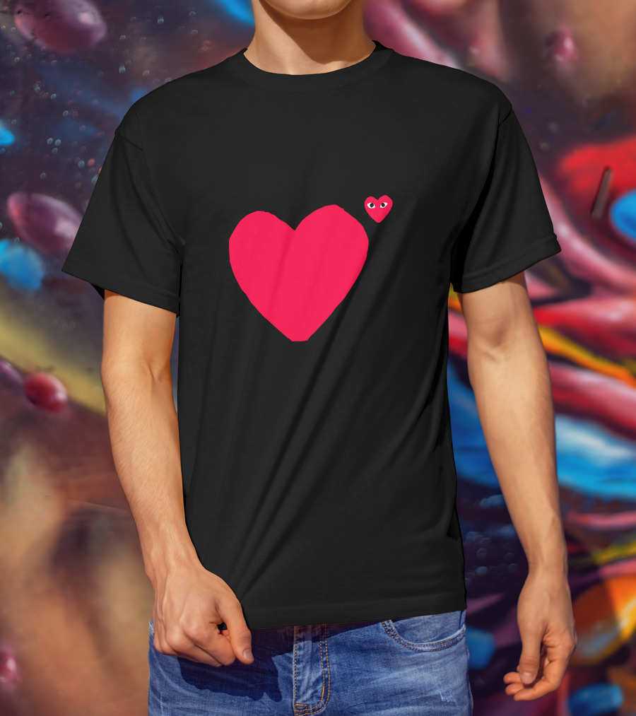 Comme Des Garçons Play Red Heart Icon Eyes T-Shirt