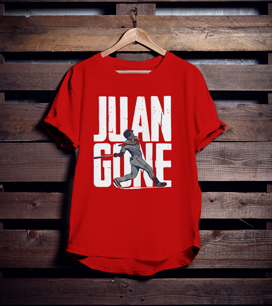 Juan Gone Baseball Player Silhouette Swinging Bat T-Shirt