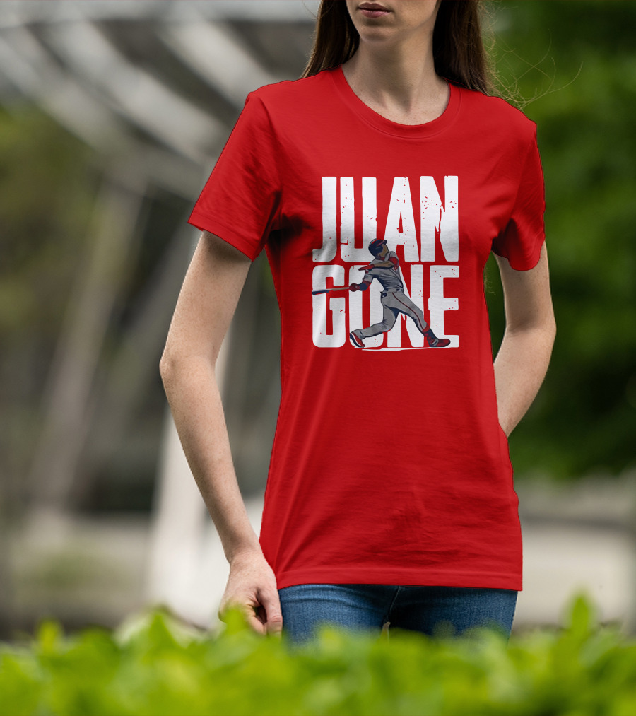 Juan Gone Baseball Player Silhouette Swinging Bat T-Shirt