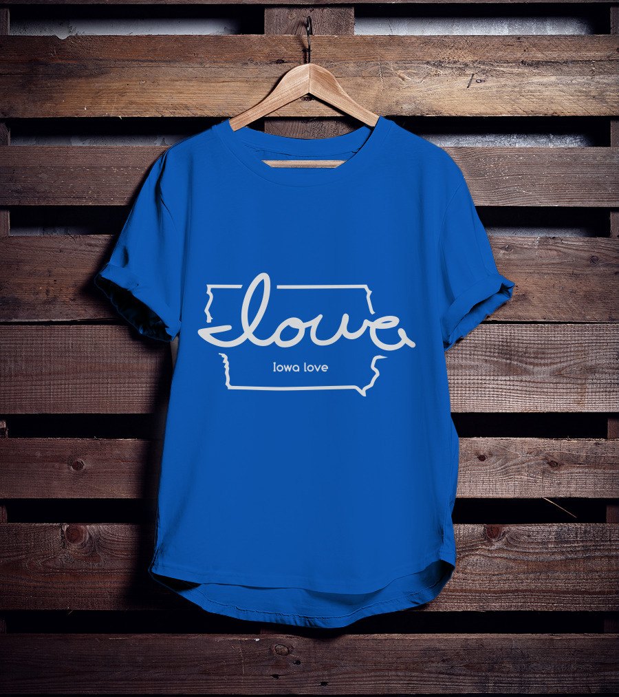 Iowa Love Map Outline T-Shirt