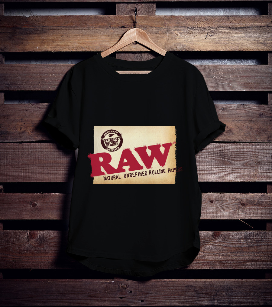 RAW Natural Unrefined Rolling Papers Authentic Purest Natural Fibers T-Shirt