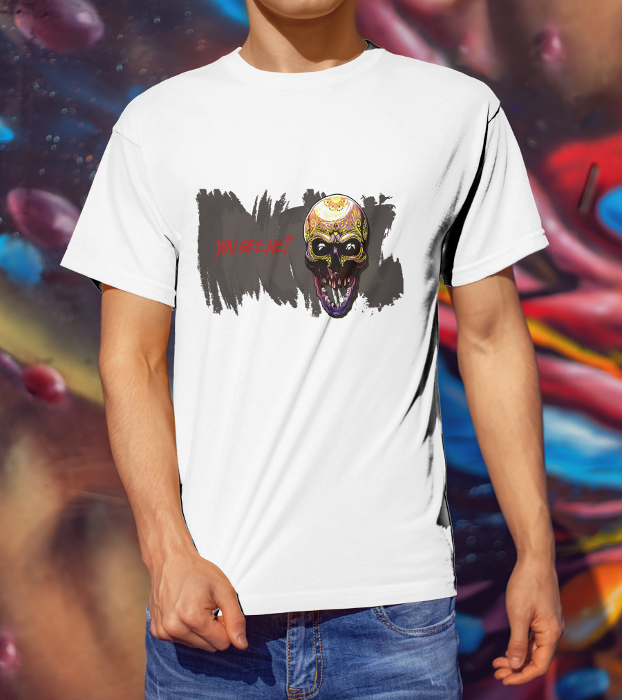 Skull Yellow Scary Horror You See Me T-Shirt