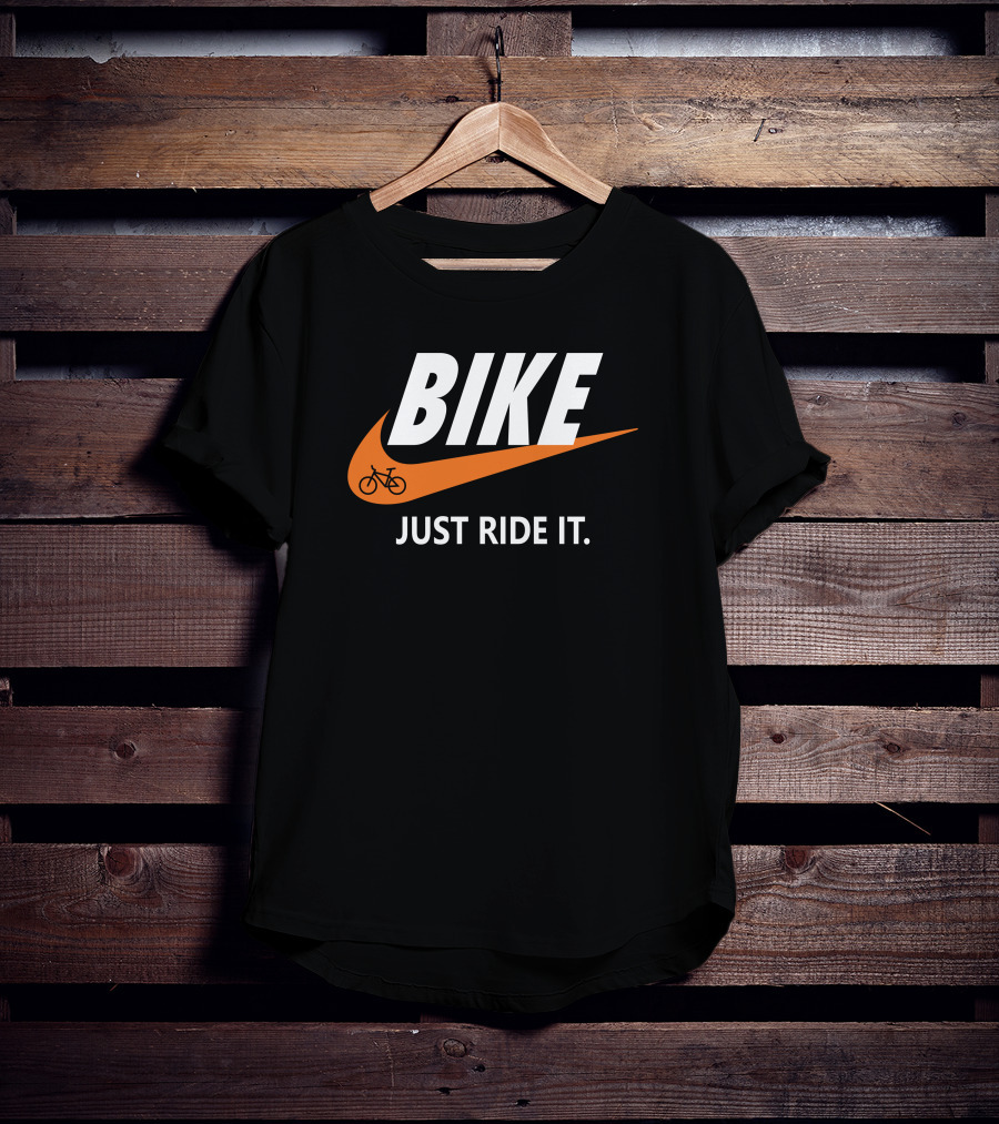 BIKE Just Ride It Swoosh Iconic Cycling T-Shirt