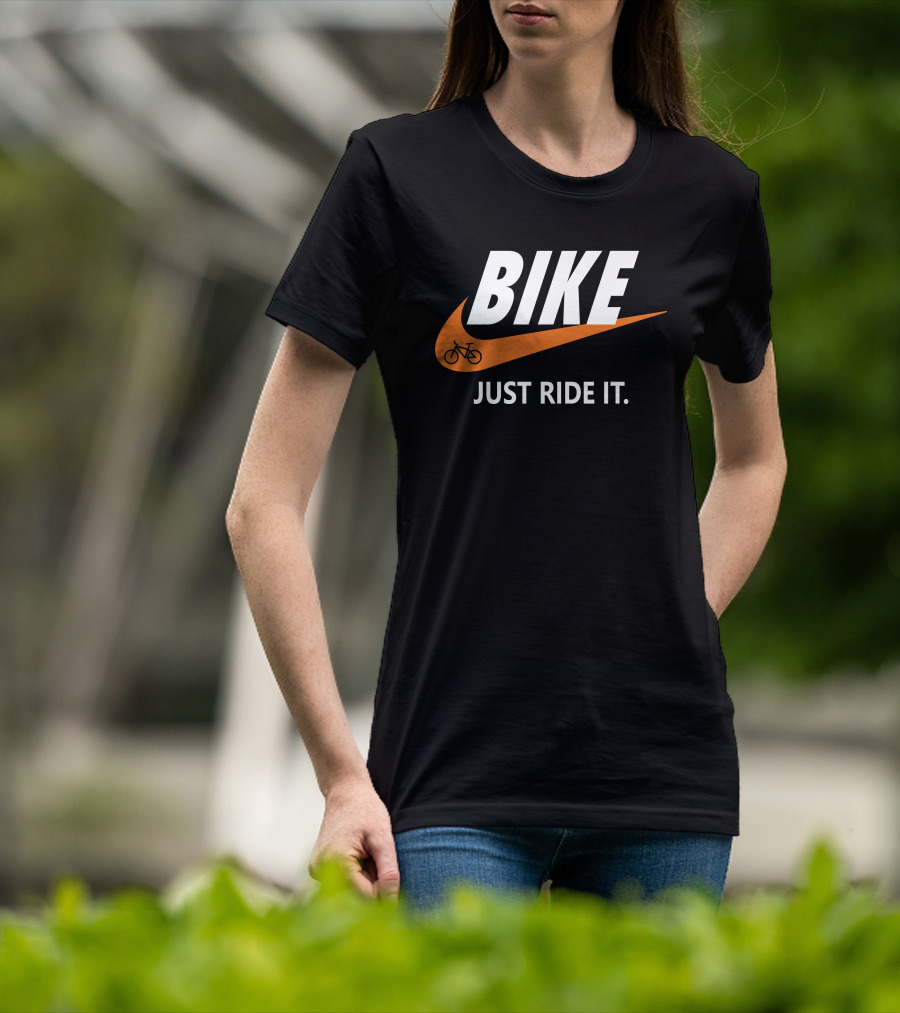 BIKE Just Ride It Swoosh Iconic Cycling T-Shirt
